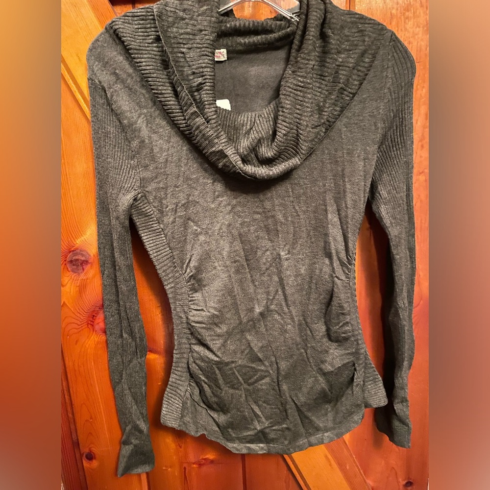It’s Our Time dressy sweater. Cowl neck. Grey. Medium. New with tags